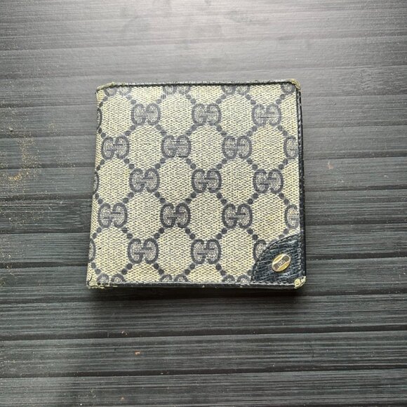 Vintage Gucci Monogram Bi Fold Wallet with Coin Pouch Authentic|Used - Picture 1 of 6